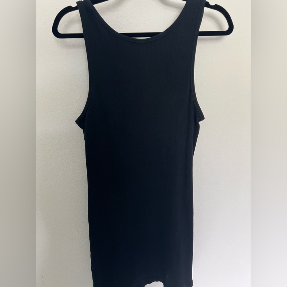 Black sleeveless long tank top Size L woman - Picture 2 of 4